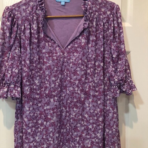 DRAPER JAMES RSVP Tops - DRAPER JAMES RSVP XL Floral Print Purple Flower Top